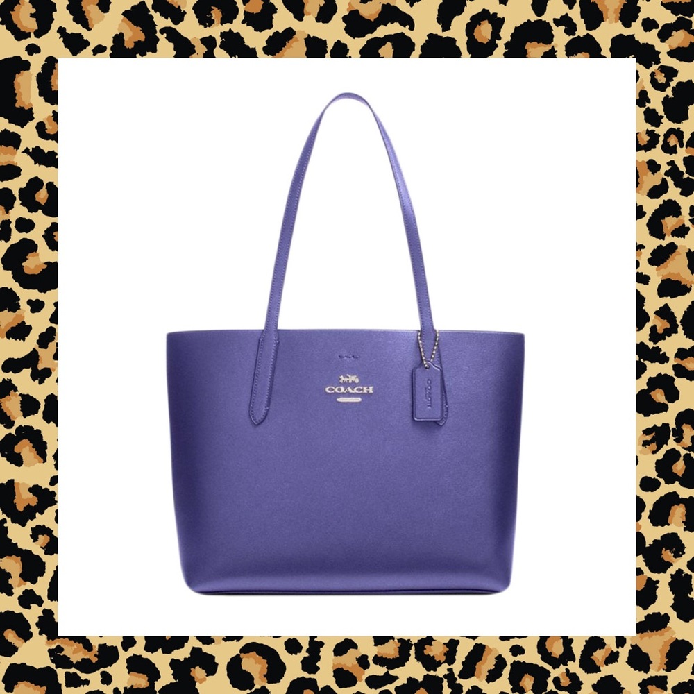 COACH Metallic Leather Avenue Tote Shoulder Bag